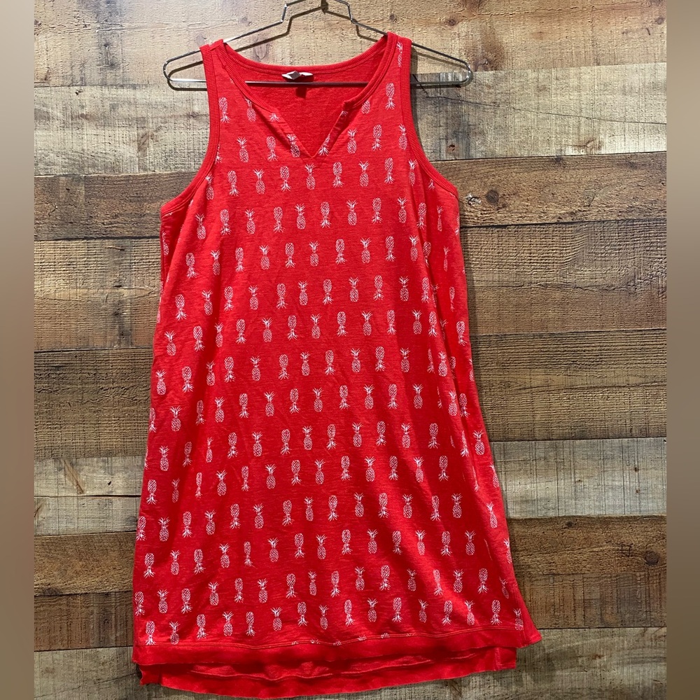 Sonoma Pineapple Print Sleeveless Casual Dress Size Large